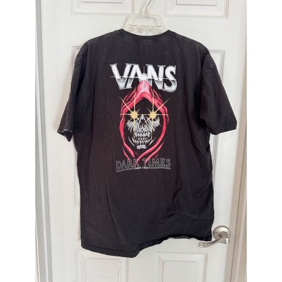 Vans Dark Times Graphic Print Skull Short Sleeve Classic Fit T-Shirt Size XL - Picture 8 of 9
